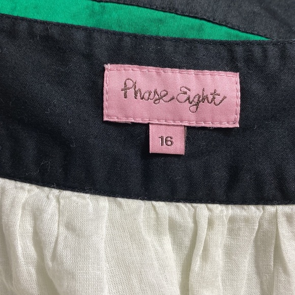 Phase Eight Color Block Cotton A-Line Midi Skirt, 34" Waist, Size 16 - Picture 11 of 13